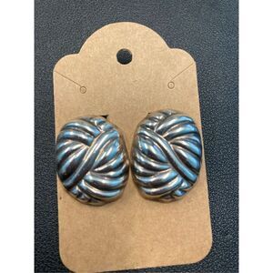 Earrings estate sale 925 silver weave pattern